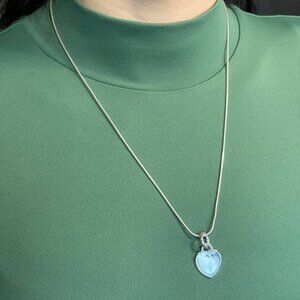 Tiffany-Style Silver Solid Heart Charm (New, Sealed, pendant only)